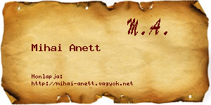 Mihai Anett névjegykártya